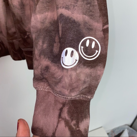 Upcycled Reflective Handmade Tie Dye Pullover Sweatshirt Womens Medium Pink - Picture 10 of 12